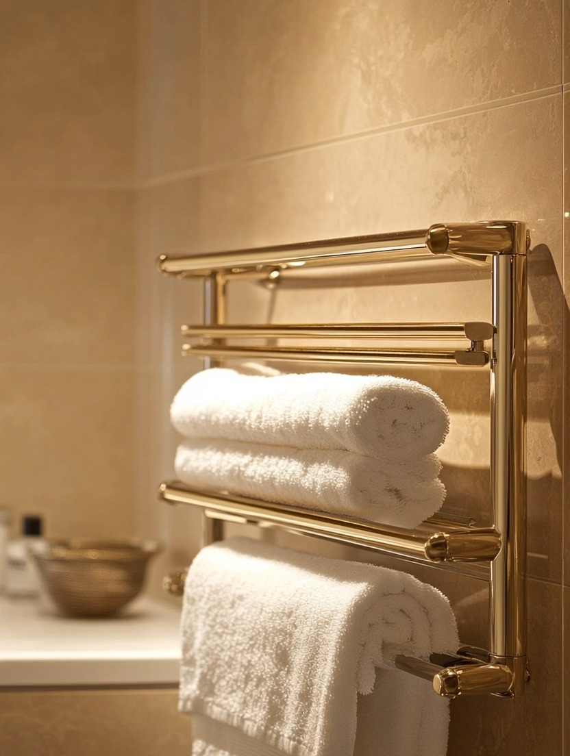 Upgrade your powder room with this gorgeous gold towel holder that blends beauty and function effortlessly. Sleek, elegant, and space-saving, this modern towel rack instantly elevates your bathroom while keeping everything organized and within reach.

Unlike bulky wooden fixtures that take up visual and physical space, this streamlined design adds a polished, high-end look without overwhelming the room. The warm gold finish reflects light beautifully, making even small bathrooms feel more refined, intentional, and thoughtfully designed. Practical can be beautiful—and this piece proves it.

#BathroomUpgrade #GoldBathroomDecor #ModernHomeDetails 

 #LTKHome