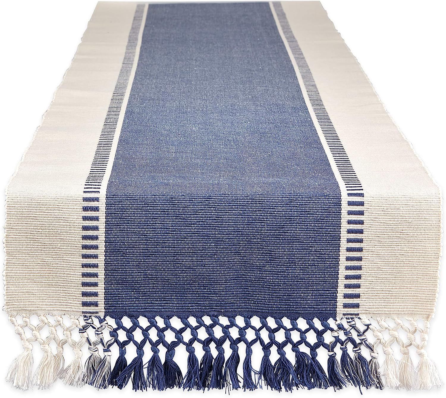 DII Dobby Stripe Woven Table Runner, 13x108, French Blue | Amazon (US)