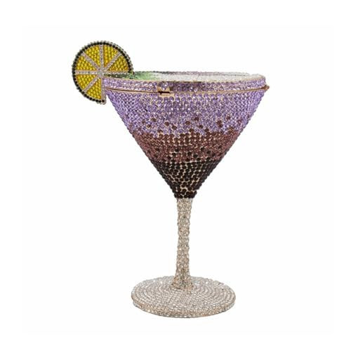 WuDiaoer Women Goblet Rhinestone Evening Bag Cocktail Cup Diamond Clutch Funny Crystal Prom Handbag Wedding Purse for Party, Purple | Amazon (US)