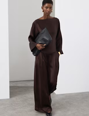 Satin Wide Leg Trousers | Marks & Spencer (UK)