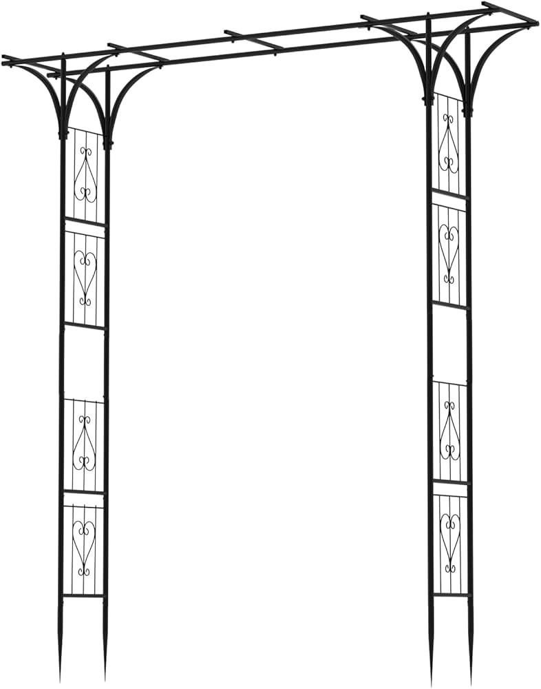OUSHENG 7FT Garden Arch Arbor, Steel Frame Stand Trellis for Climbing Plants, Outdoor Archway Gat... | Amazon (US)