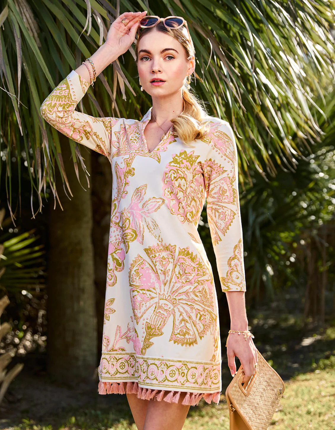 Kit Jersey Dress Castillo Jacobean Cream | Spartina 449