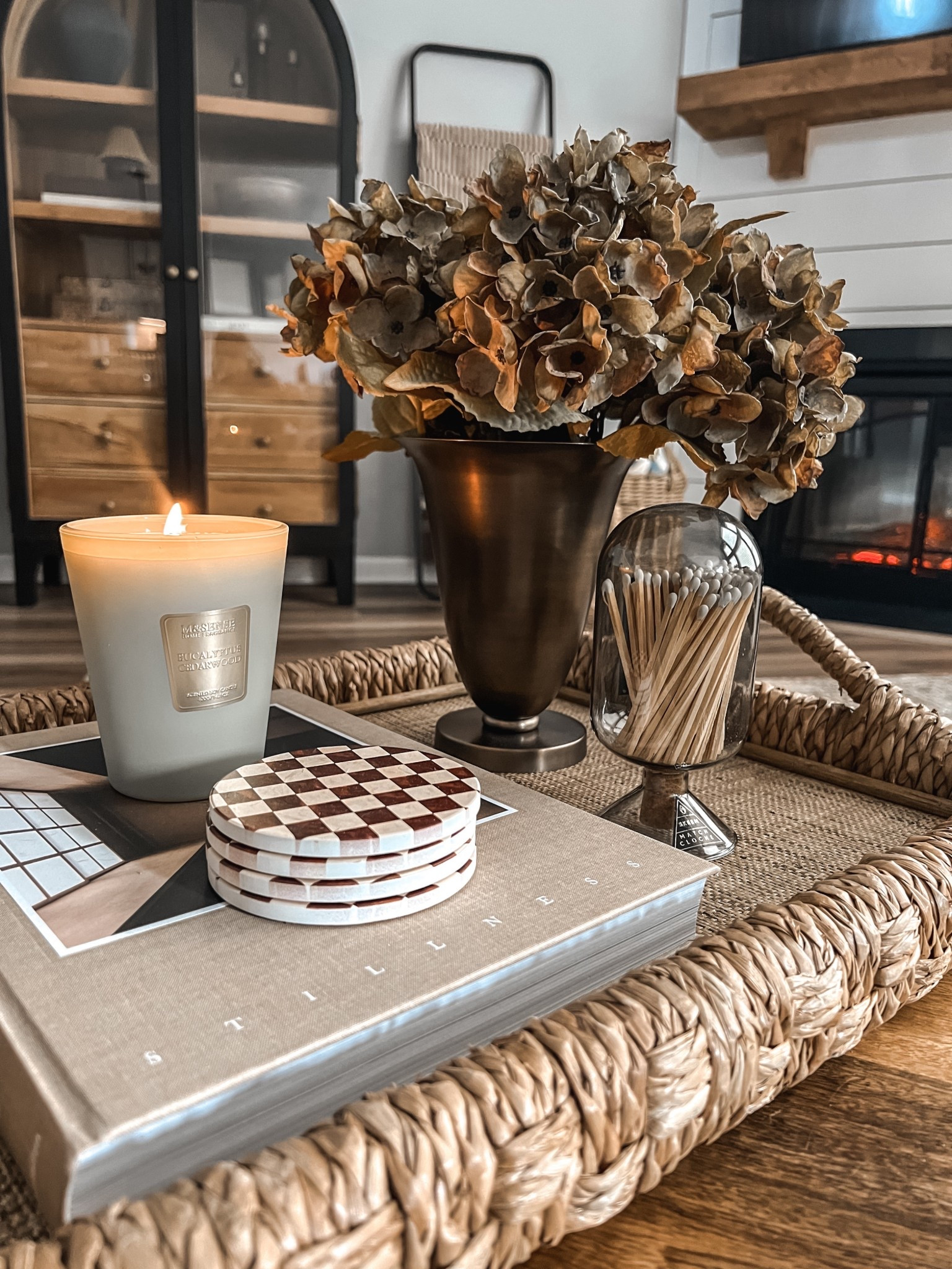 Coffee Table Styling | Moody Spring Decor | Vase Styling | Faux Florals | Tray Styling

#LTKHome