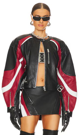 Dustin Moto Jacket in Black, Winter White, & Ruby Red | Revolve Clothing (Global)