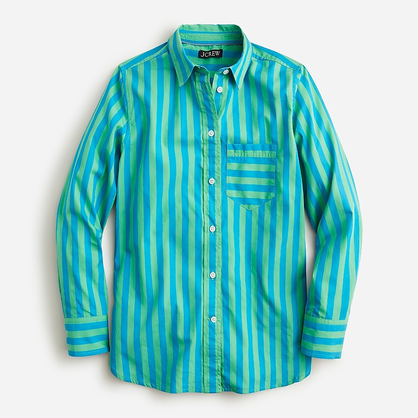 Classic-fit cotton poplin shirt in stripe | J. Crew US