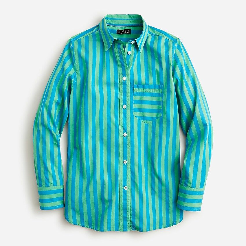 Classic-fit cotton poplin shirt in stripe | J.Crew US