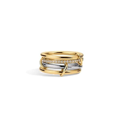 Electric Picks Heiress Ring for Women, Size 8, Two-Tone 14k Gold Plated and Silver Statement Ring, Modern Minimalist Jewelry Gift | Amazon (US)