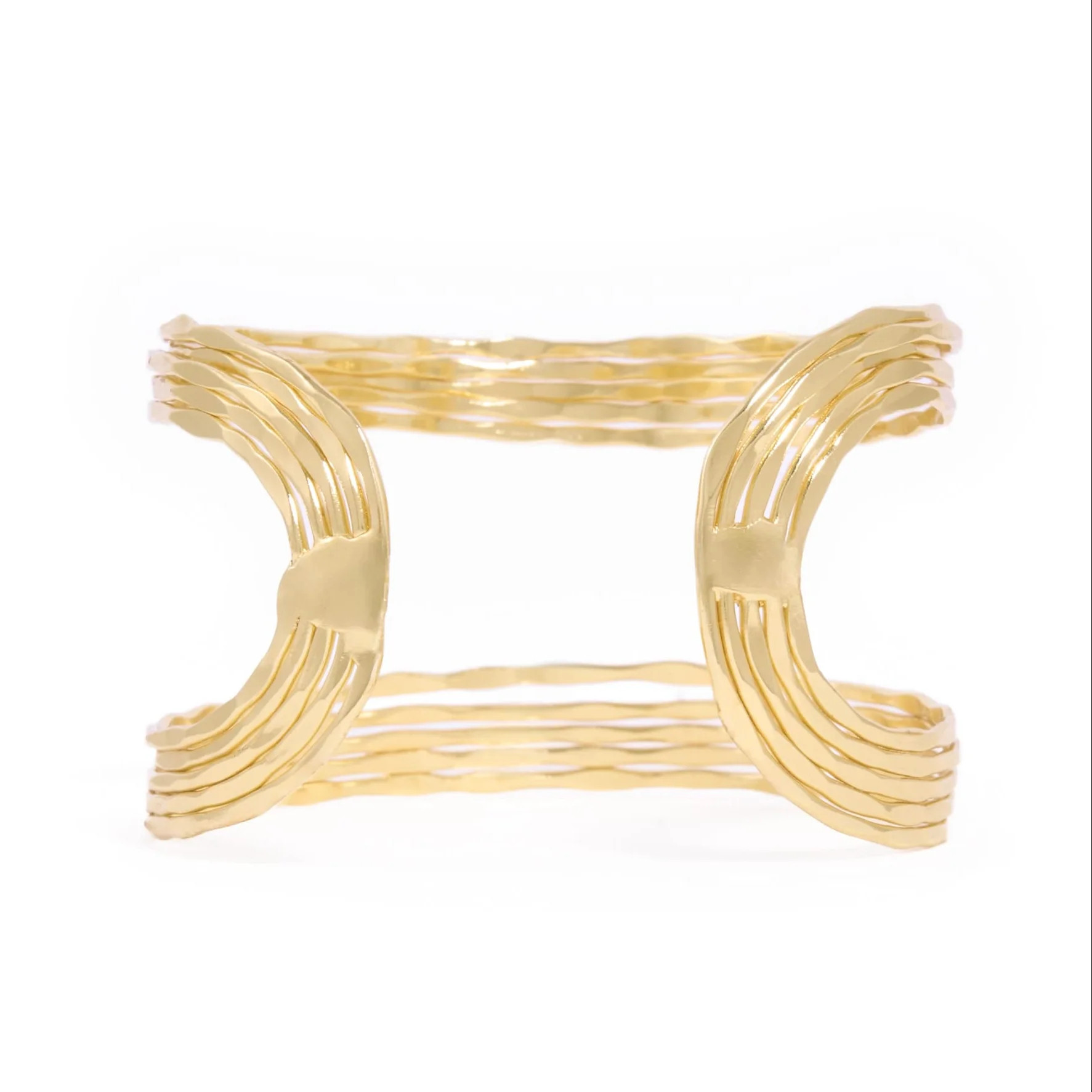 Louisa Open Wave Cuff Brass | INK+ALLOY