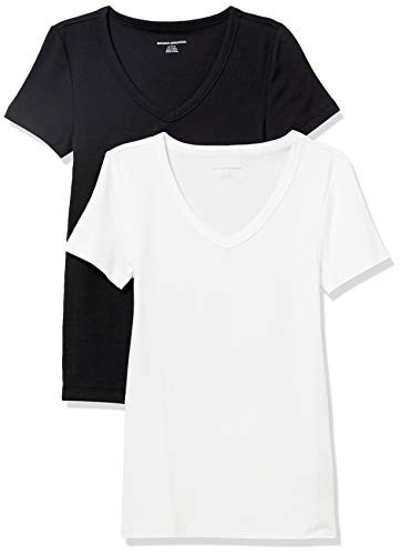 Amazon Essentials Women's Slim-Fit Short-Sleeve V-Neck T-Shirt | Amazon (US)