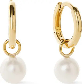Ana Luisa Small Gold Hoop Earrings - Gold Pearl Hoops | Nordstrom | Nordstrom