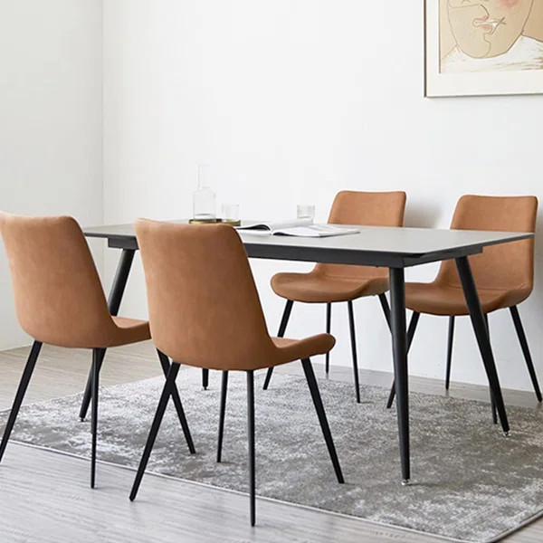 34"H Modern Upholstered Brown Dining Chairs (Set Of 4) | Wayfair North America