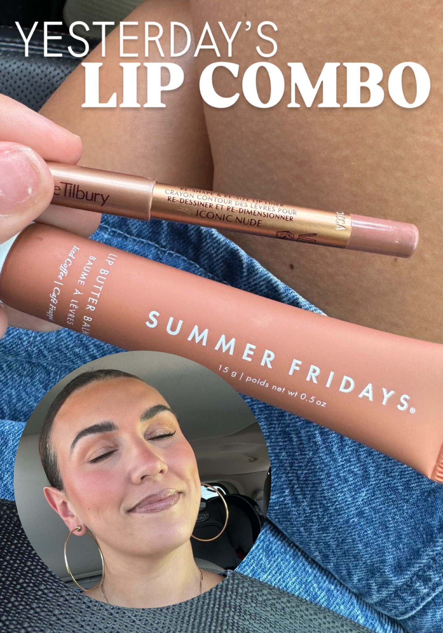  NUDE LIP COMBO
Nude lip liner - used charlotte tilbury in iconic nude but I also linked a cheaper option that I love! 
lol butter balm - summer Fridays in iced coffee (new lip color!!!) 

#LTKBeauty #LTKFindsUnder50