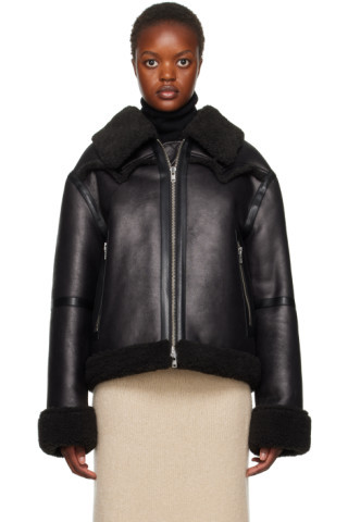 Black Lessie Faux-Shearling Jacket | SSENSE