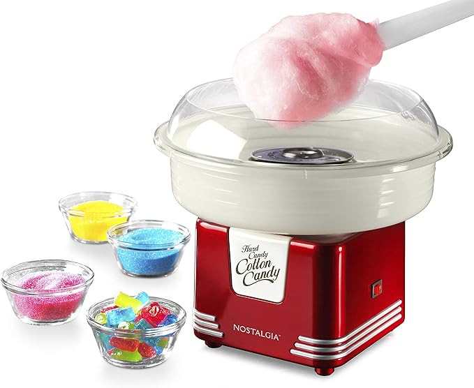 Nostalgia PCM45RR Retro Hard and Sugar Free Countertop Original Cotton Candy Maker, Includes 2 Re... | Amazon (US)