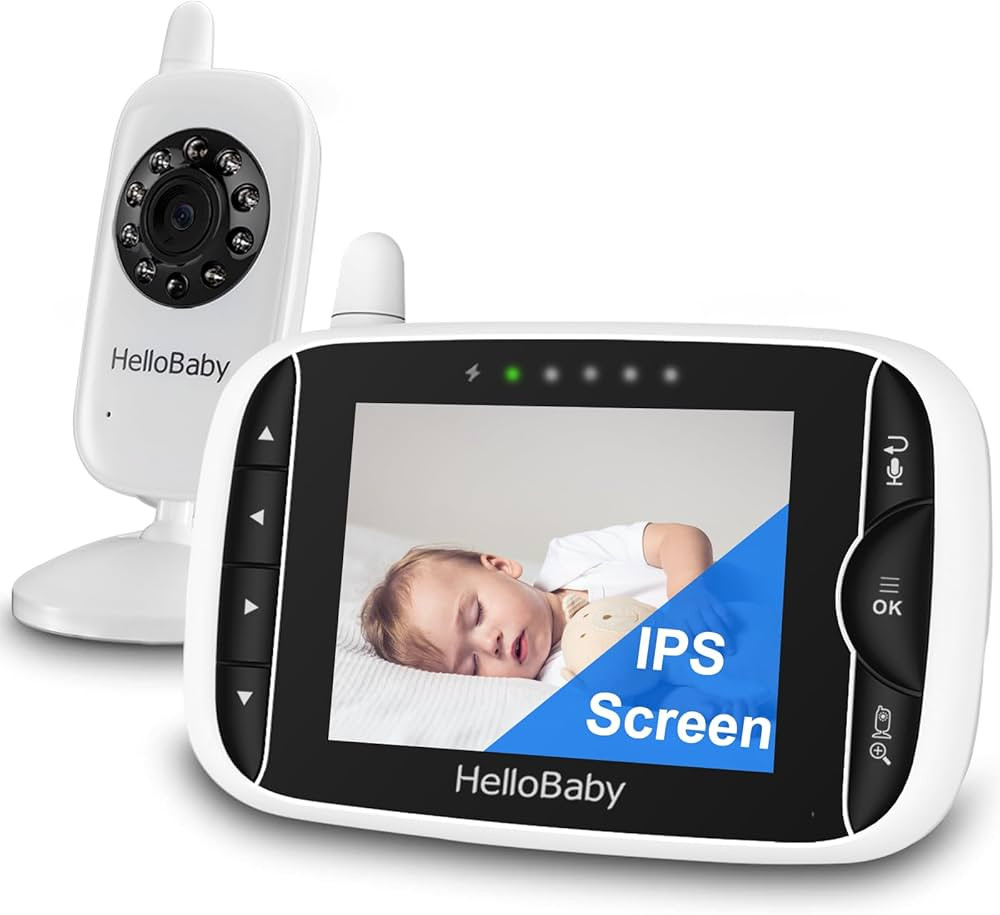 Video Baby Monitor with Camera and Audio, 3.2Inch LCD Display, Infrared Night Vision, Two-Way Aud... | Amazon (US)