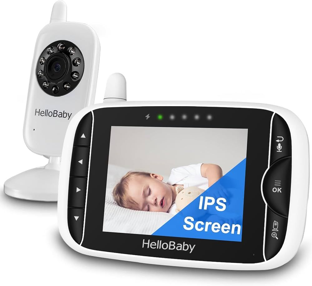 Video Baby Monitor with Camera and Audio, 3.2Inch LCD Display, Infrared Night Vision, Two-Way Aud... | Amazon (US)