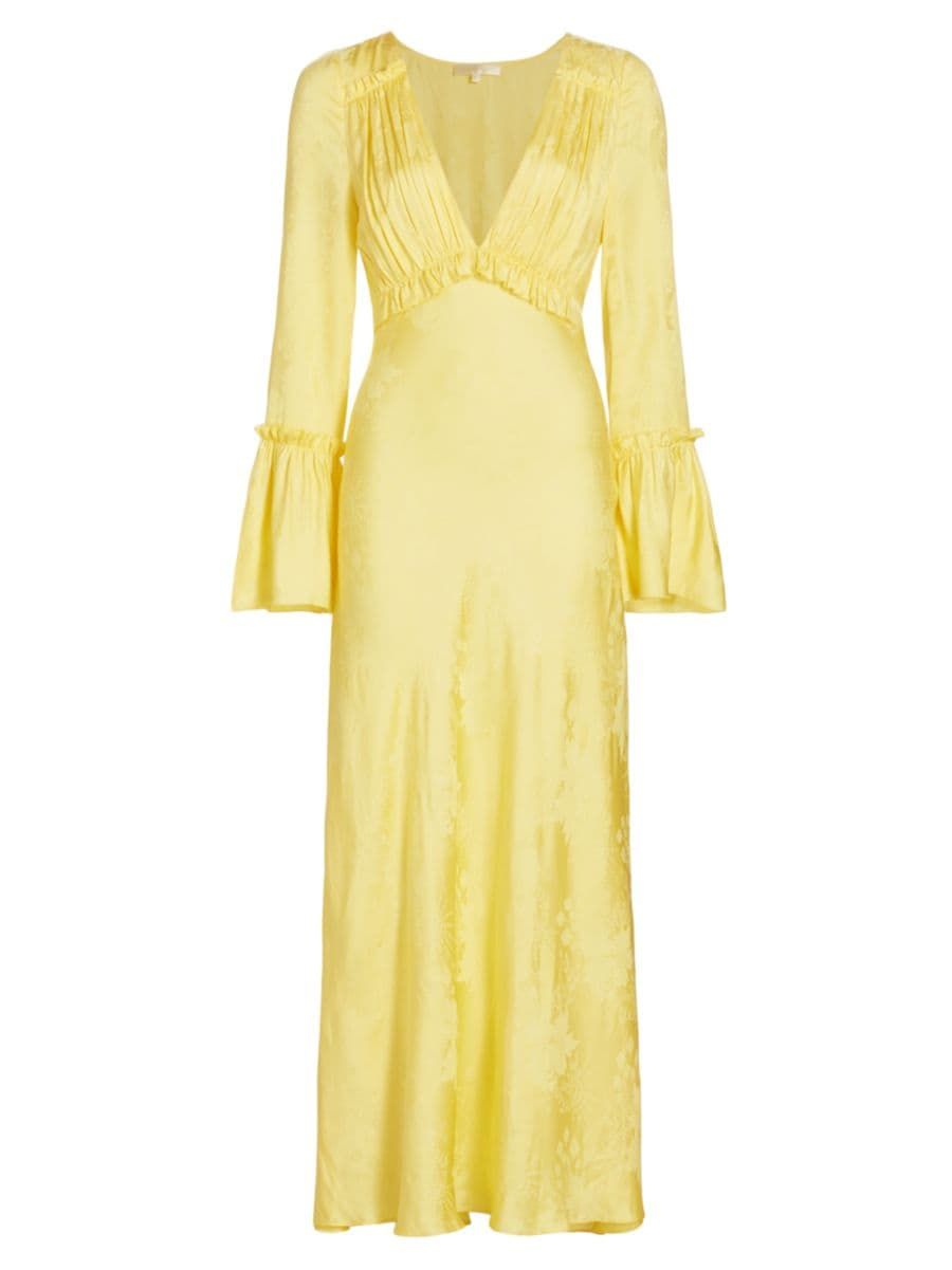 Shop LoveShackFancy Kalona Silk-Blend Jacquard Maxi Dress | Saks Fifth Avenue | Saks Fifth Avenue