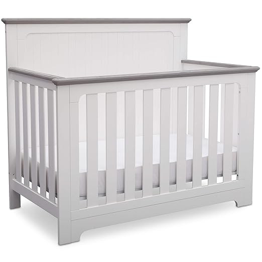 Delta Children Providence 4-in-1 Convertible Baby Crib, Bianca White with Rustic Haze | Amazon (US)