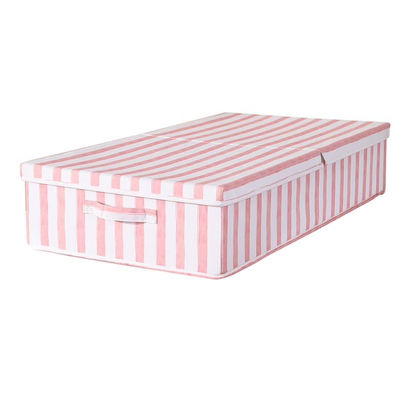 Under the Bed Fabric Shoe Organizer, Pink Stripe | At Home