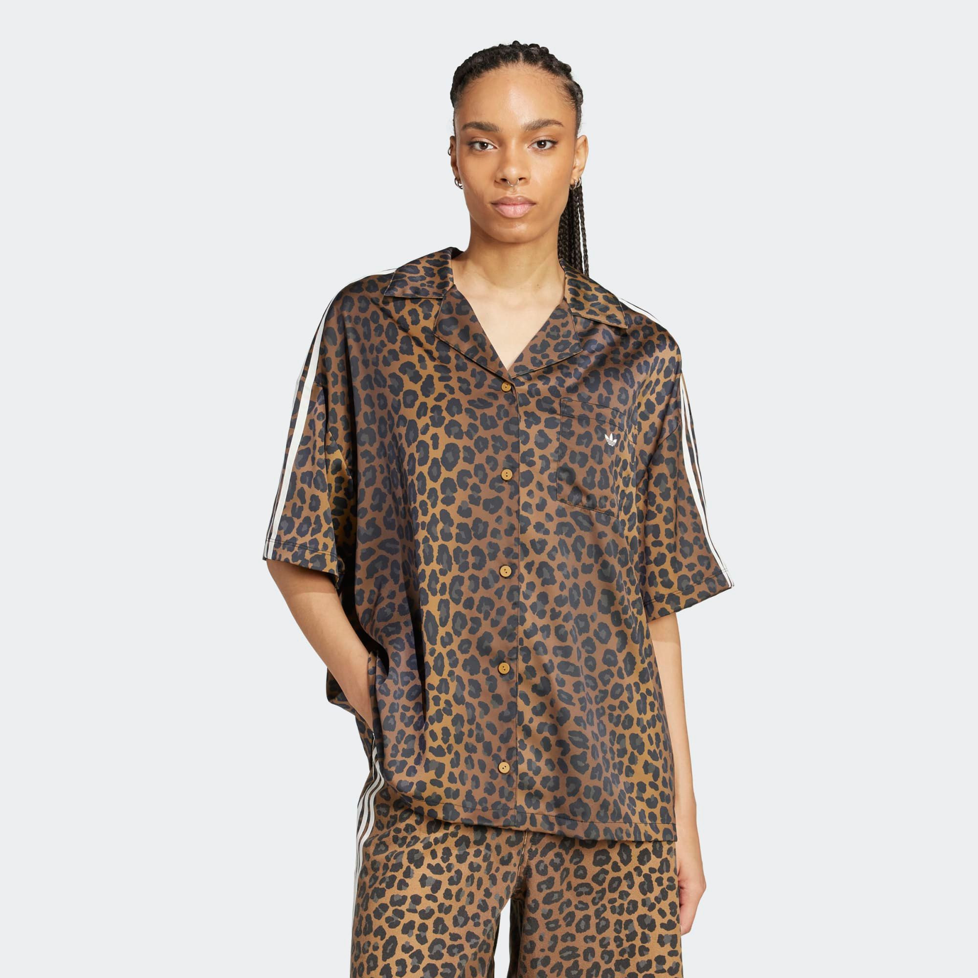 adidas Originals Women's Animal Print Satin Shirt, XS | DICK'S Sporting Goods