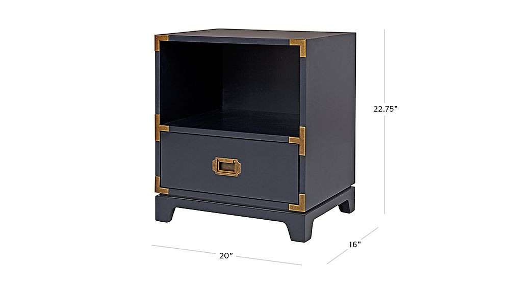 Kids White Campaign Nightstand + Reviews | Crate and Barrel | Crate & Barrel