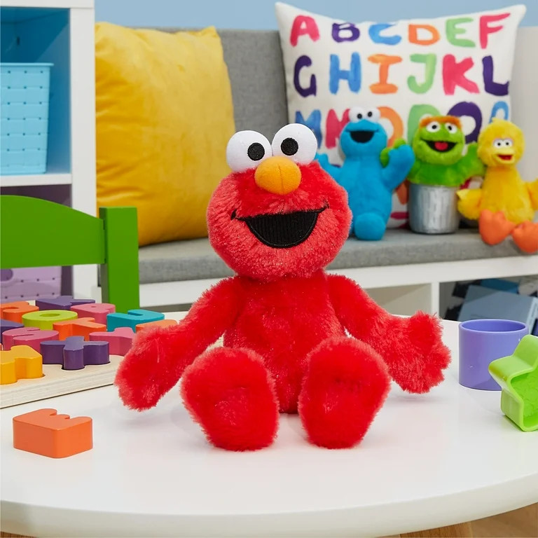 Sesame Street Friends 8-inch Elmo Sustainable Plush Stuffed Animal, Kids Toys for Ages 18 month | Walmart (US)