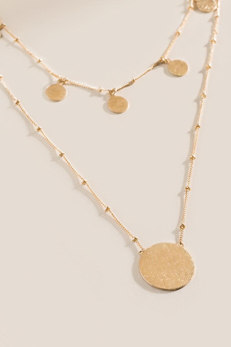 Jamie Layered Coin Necklace | Francesca’s Collections