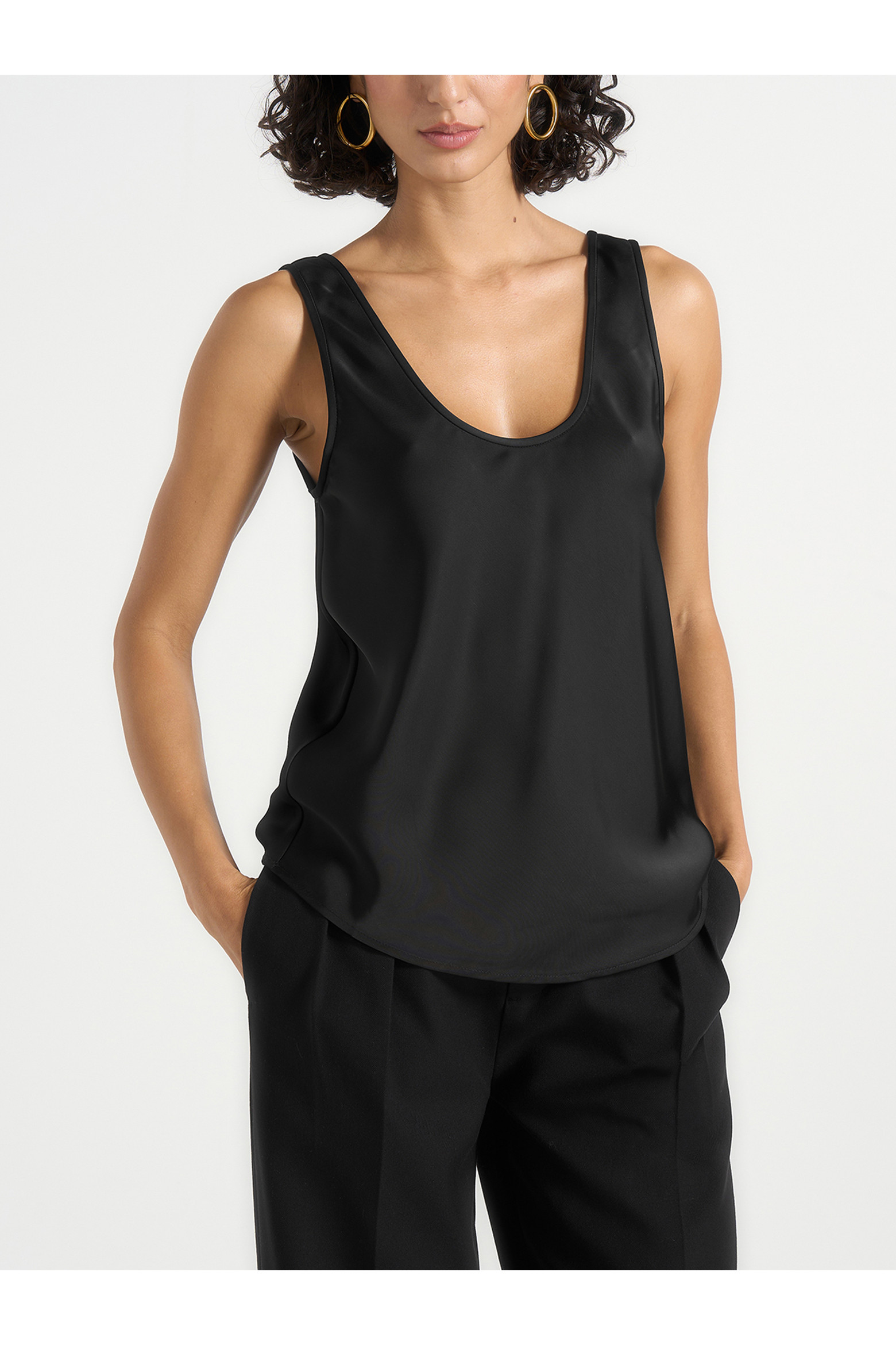 Mathilda Satin Scoop Neck Open Back Tank Top (Women) | Nordstrom | Nordstrom
