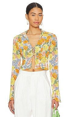 More to Come Robin Ruffle Top in Orange Floral from Revolve.com | Revolve Clothing (Global)