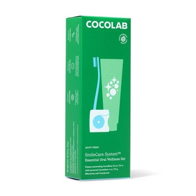Cocolab SmileCare System Oral Care Kit with Cocofloss Woven Expanding Dental Floss, Cocoshine Whitening Toothpaste and Toothbrush | Target