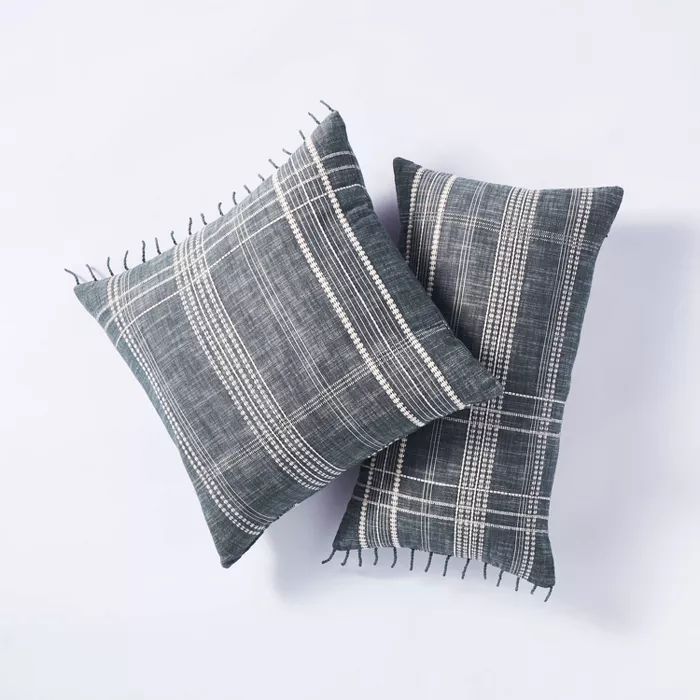 Woven Plaid Pillow Gray - Threshold™ designed with Studio McGee | Target