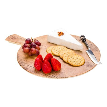 Voga Countryside Round Brown Melamine Serving Board - Faux Wood, with Handle - 16 1/2"" x 12 1/2"" x | Walmart (US)