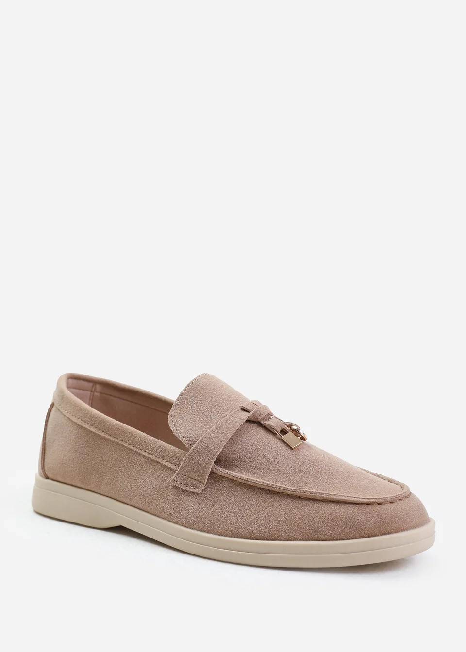 Where's That From Khaki Suede Pegasus Slip On Trim Loafers | Matalan (UK)