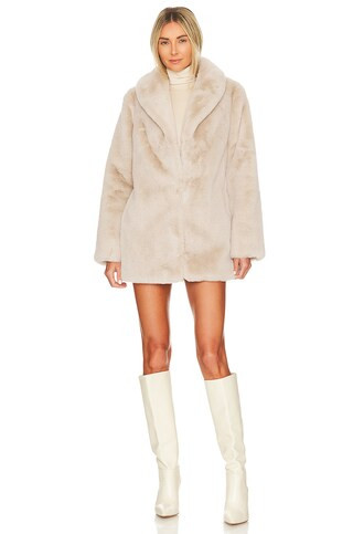 MAJORELLE Tatiana Faux Fur Coat in Oatmilk from Revolve.com | Revolve Clothing (Global)