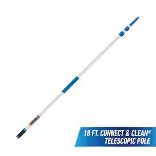 Unger 18 ft. Aluminum Telescoping Pole with Connect and Clean Locking Cone and Quick-Flip Clamps ... | The Home Depot