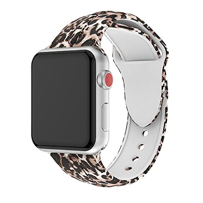 Wenicaca Bracelet for Apple Watch 38mm/42mm iWatch Replacement Wrist Band Pattern Printed Leather | Amazon (US)