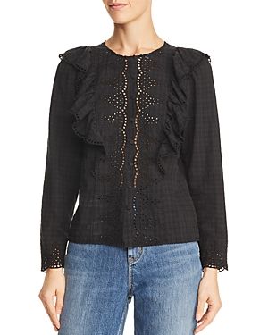 La Vie Rebecca Taylor Embroidered Eyelet Ruffle Top | Bloomingdale's (US)
