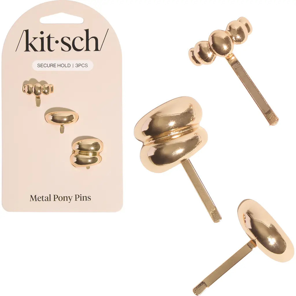 Kitsch 3-Pack Secure Hold Metal Pony Pins in Gold at Nordstrom Rack | Nordstrom Rack