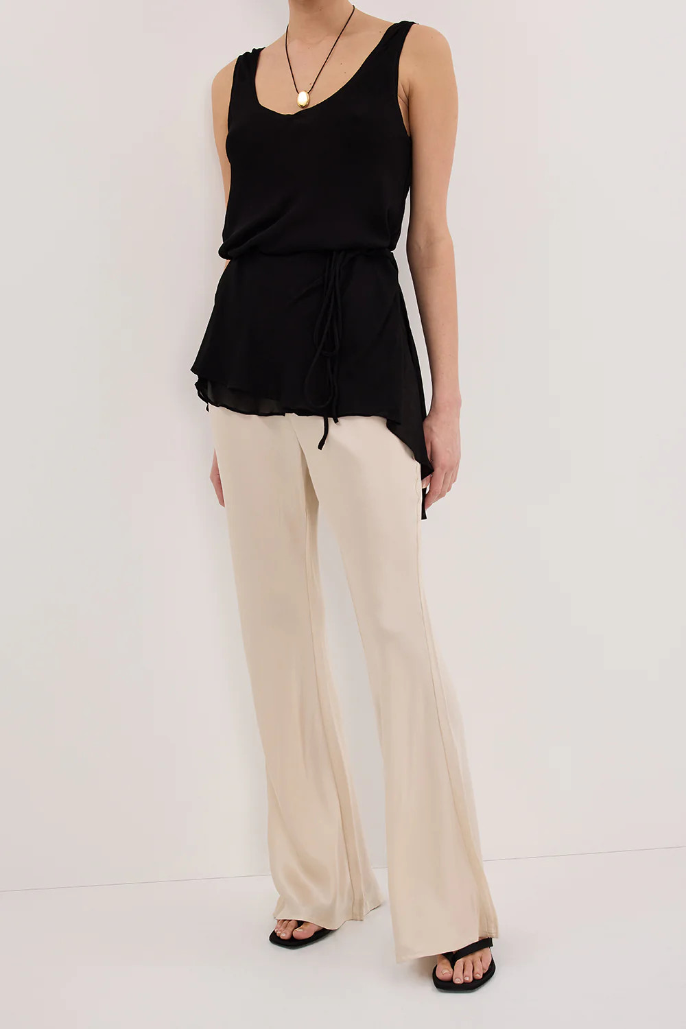 KYRA SANDSTONE SILK BIAS PANTS | DISSH