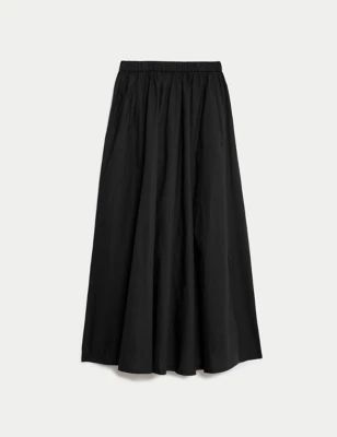 Pure Cotton Midi Skirt | M&S Collection | M&S | Marks & Spencer IE