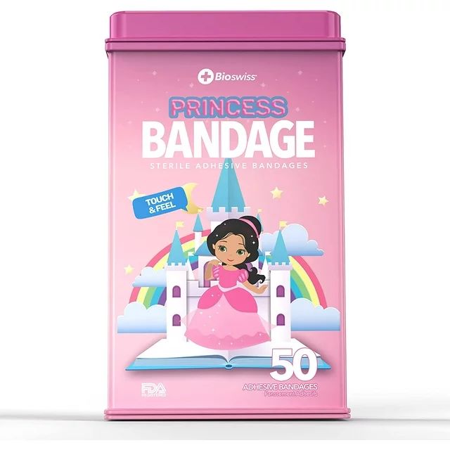 BioSwiss Bandages, Princess Shaped Self Adhesive Bandage, Latex Free Sterile Wound Care, Fun Firs... | Walmart (US)