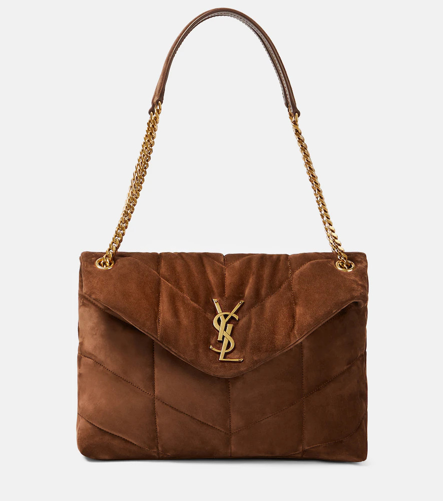 Saint Laurent Puffer Medium suede shoulder bag | Mytheresa (US/CA)