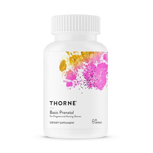 THORNE - Basic Prenatal - Well-Researched Folate Multi for Pregnant & Nursing Women - Includes 18 Vitamins & Minerals, Plus Choline - Third-Party Certified - Gluten, Dairy & Soy-Free - 30 Servings | Amazon (US)