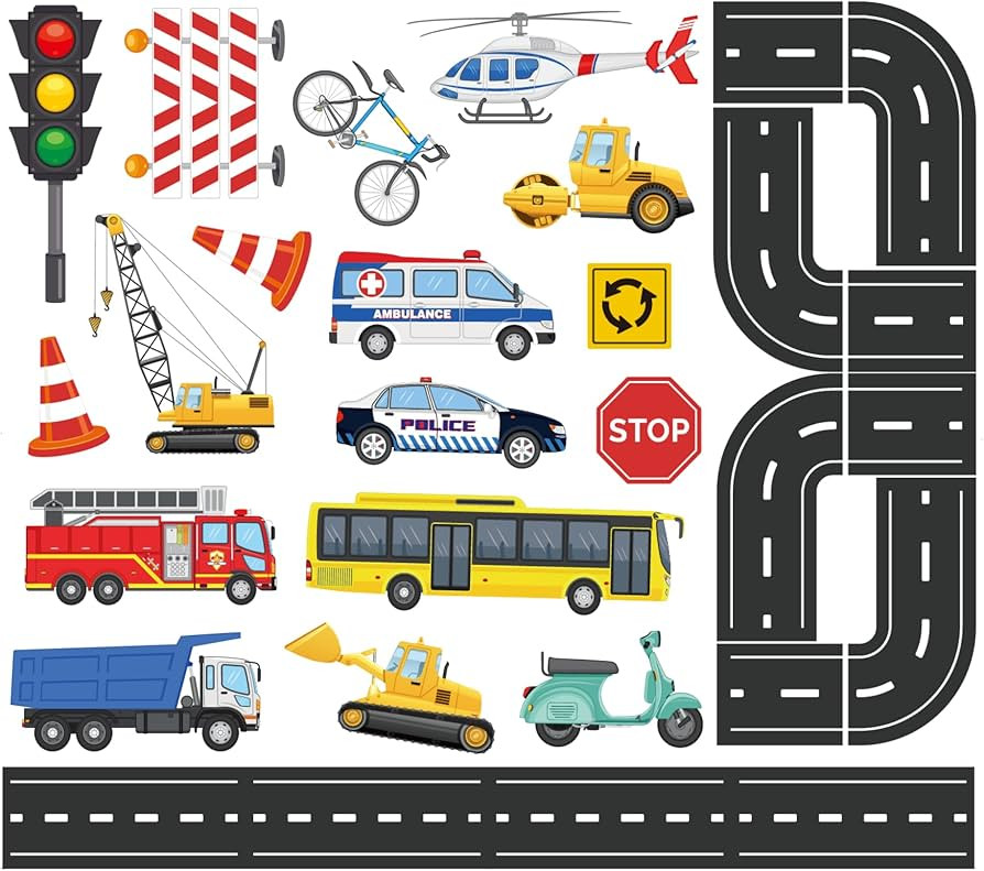 Foam Bath Toys for Toddlers- 29 Piece Vehicles Bath Stickers with Storage Bag Educational Floatin... | Amazon (US)