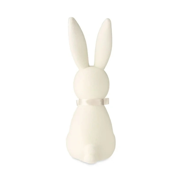 Easter Flocked Cream Bunny Decor, 16 in, by Way To Celebrate | Walmart (US)