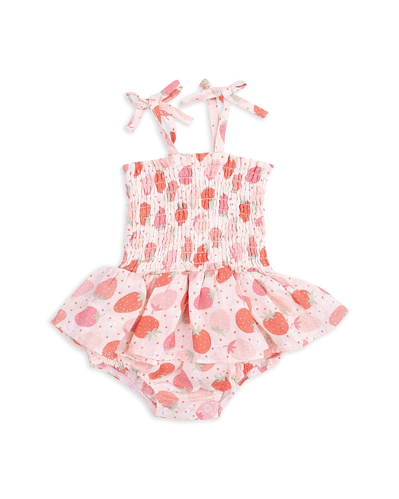 Angel Dear Girls' Strawberry Bliss Smocked Skirted Bubble Romper - Baby | Bloomingdale's (US)