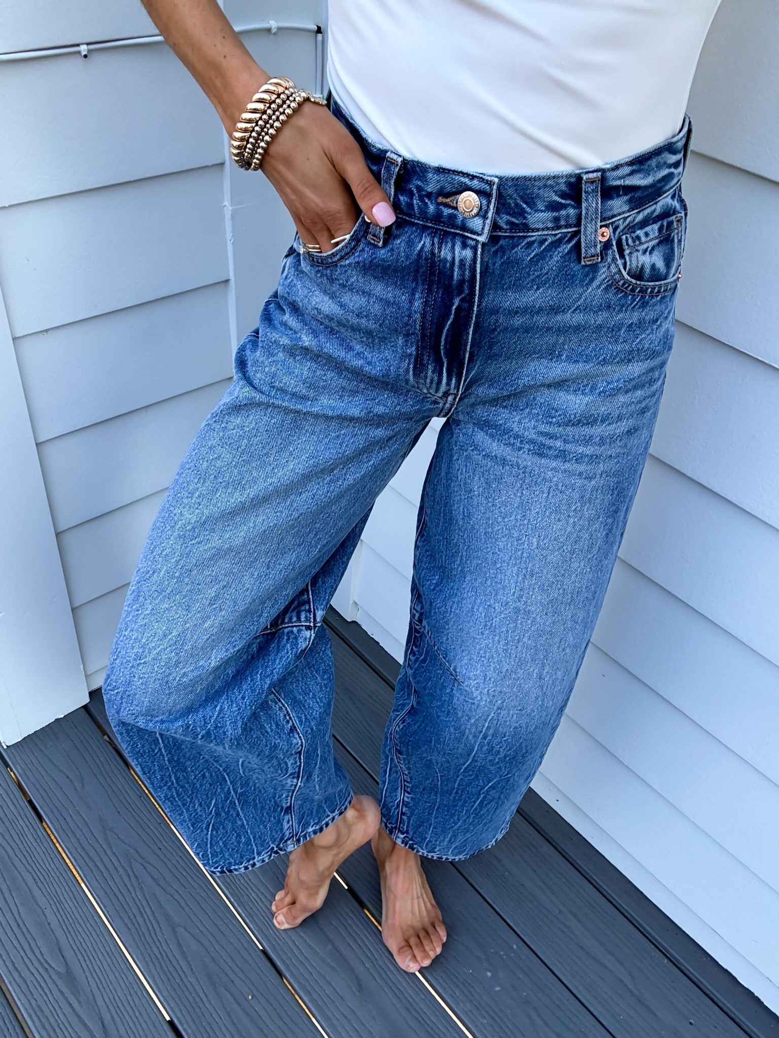 These amazon barrel jeans are the perfect price point to try a new style. Wearing my true to size - 25. Quality is really good. 

#LTKmomlife #LTKootd #LTKSaleAlert