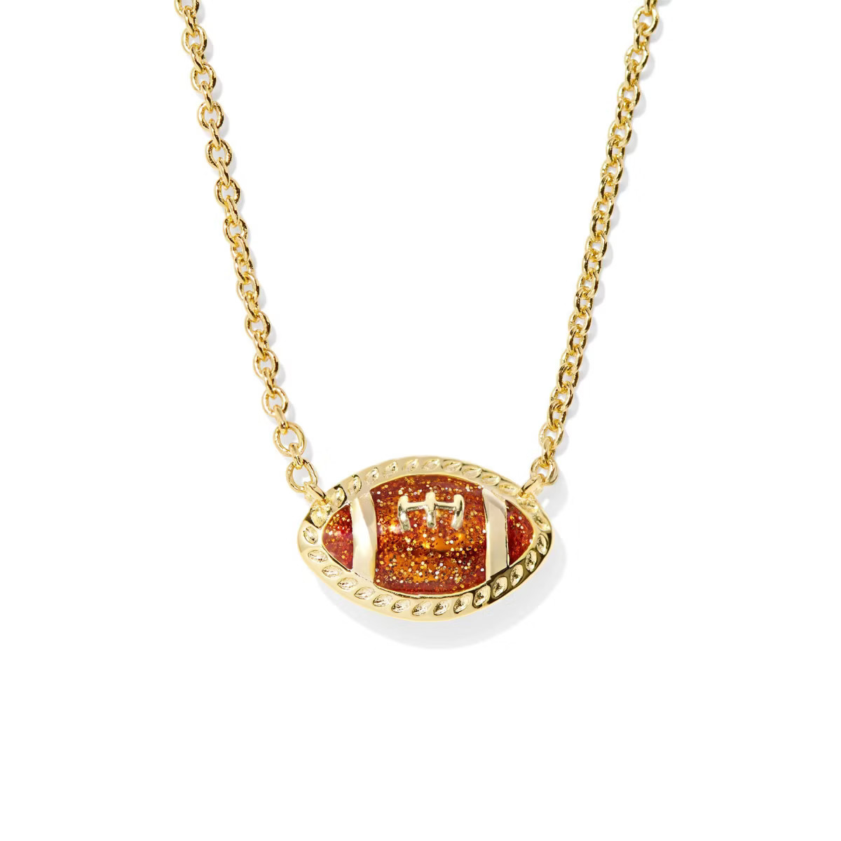 Kendra Scott Enamel Football Pendant Necklace - Gold/Brown: 14K Gold Over Brass, Lobster Claw Cla... | Target