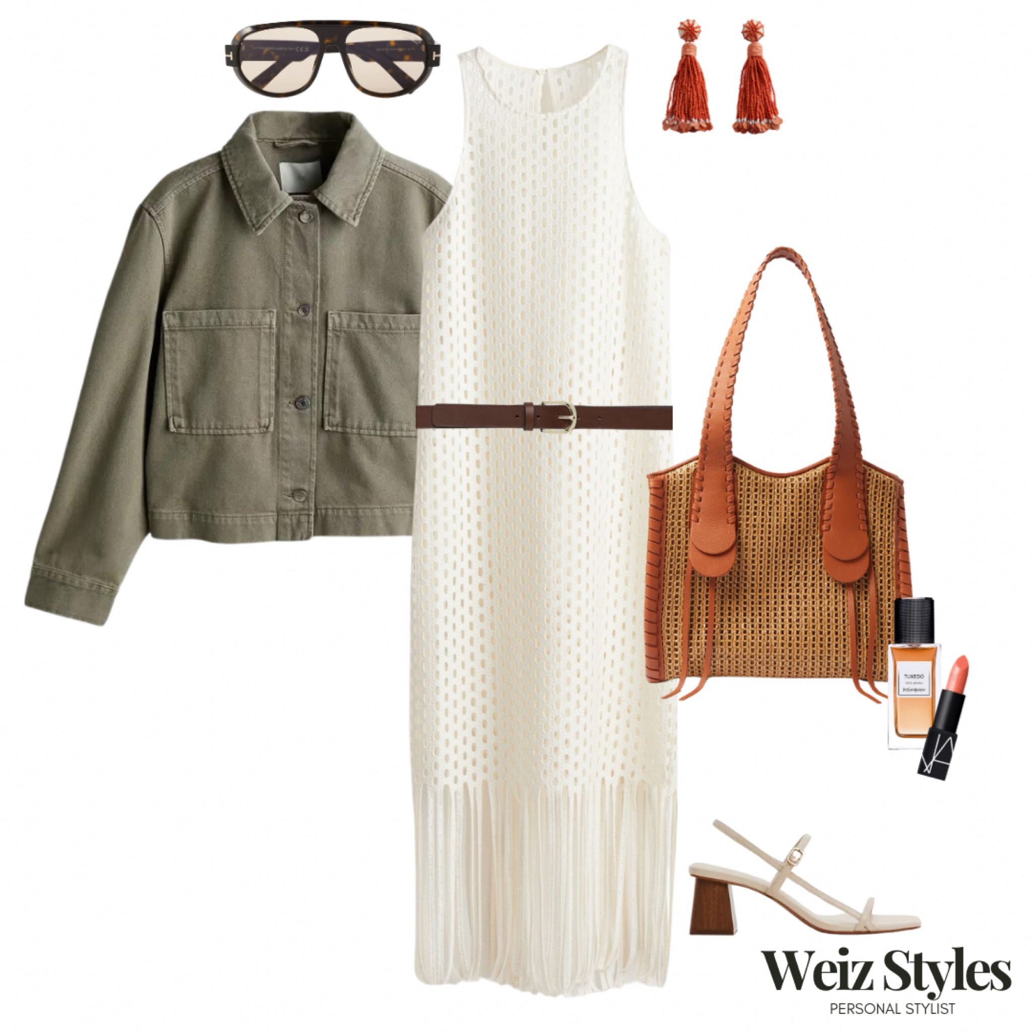 Casual chic summer styling ready for the weekend ✨absolutely love this autumnal palette for the warmer seasons 💖 what do you think? 

Looking for bespoke outfit ideas? Get in touch 💌 hello@weizstyles.com

Louise x

Dress, H&M, high street, crochet, cream, bag, net-a-porter, khaki, jacket, sandals, shoes, strappy, straw, perfume, lipstick, John Lewis, earrings, orange, belt, brown, accessories, mango, sunglasses, chic, cool, casual, feminine, edgy, effortless, shopping, London, Weiz styles, tassels, styling, personal stylist, how to style, festival, ways to wear, fun, fashion 



#LTKSeasonal #LTKstyletip #LTKFestival