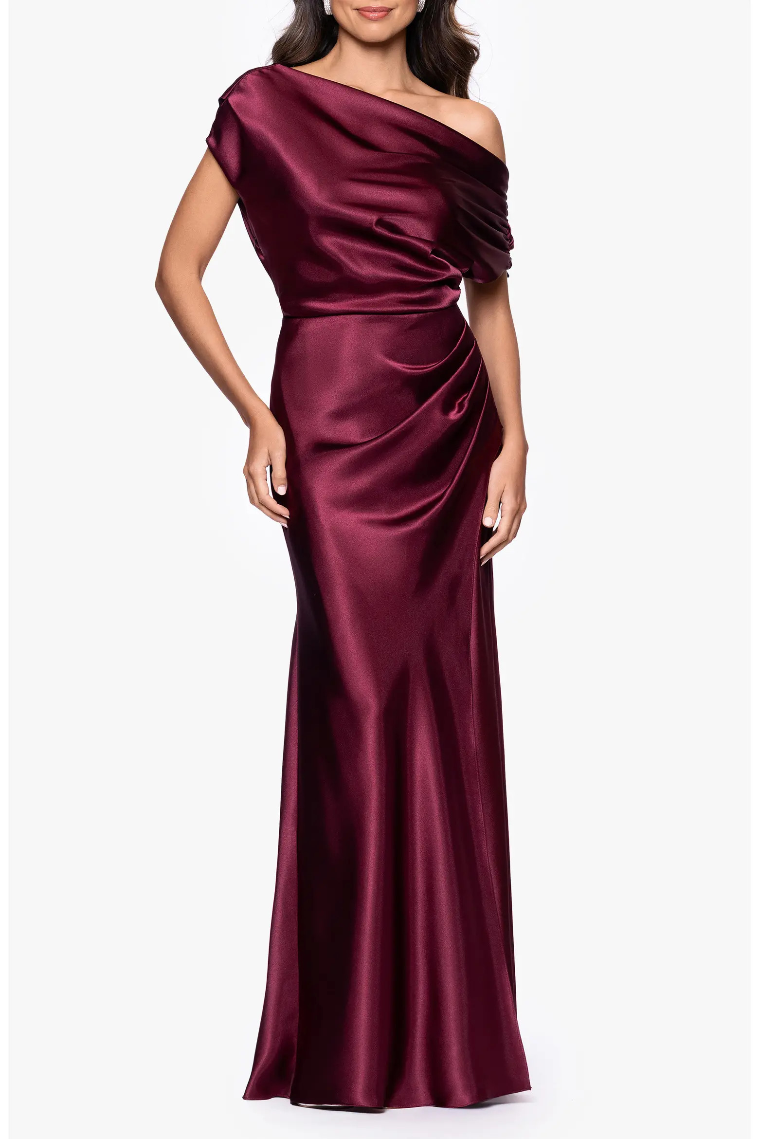 One-Shoulder Satin Sheath Gown (Women) | Nordstrom | Nordstrom